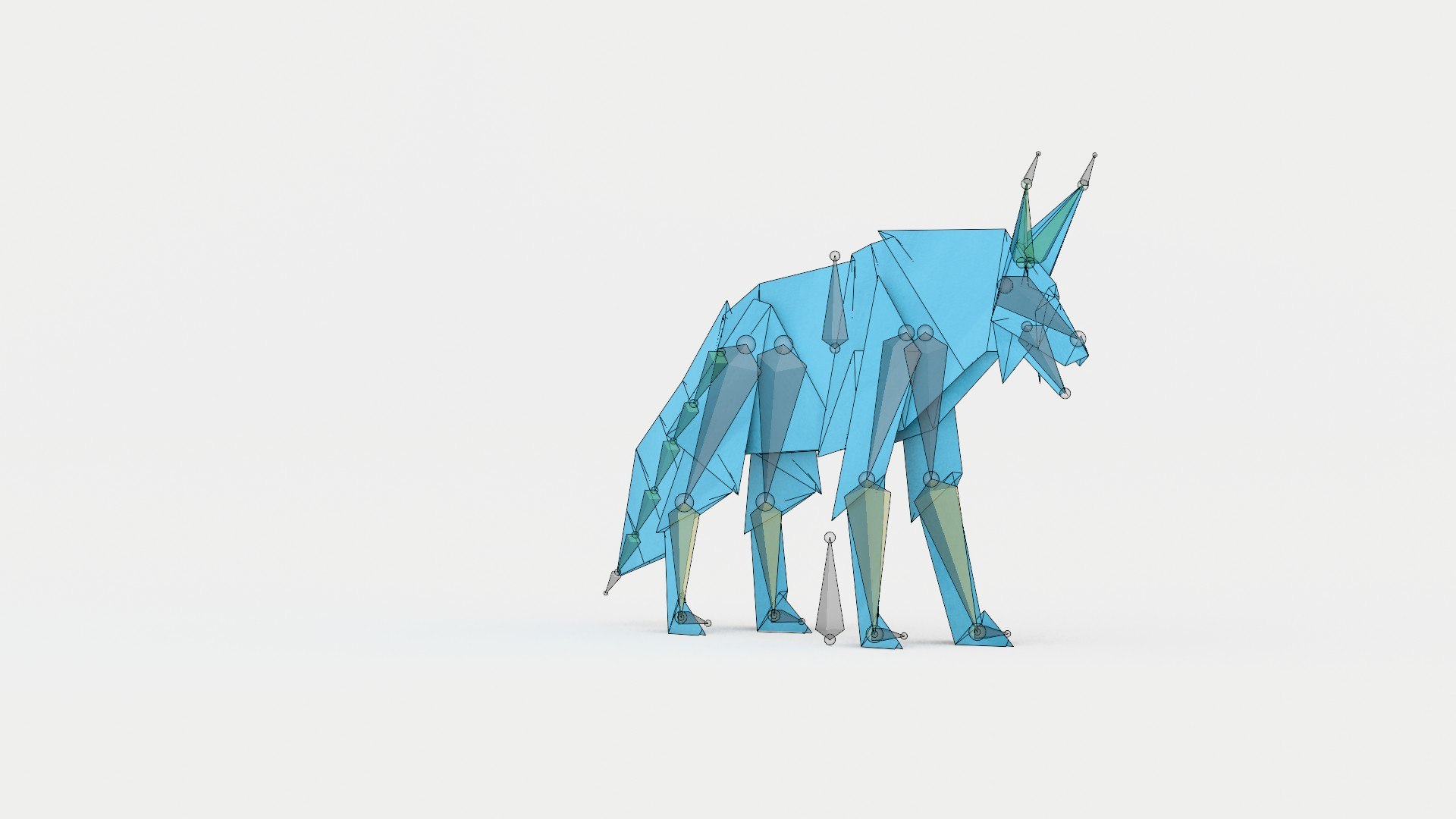 Origami Wolf 3D Model - TurboSquid 2350088