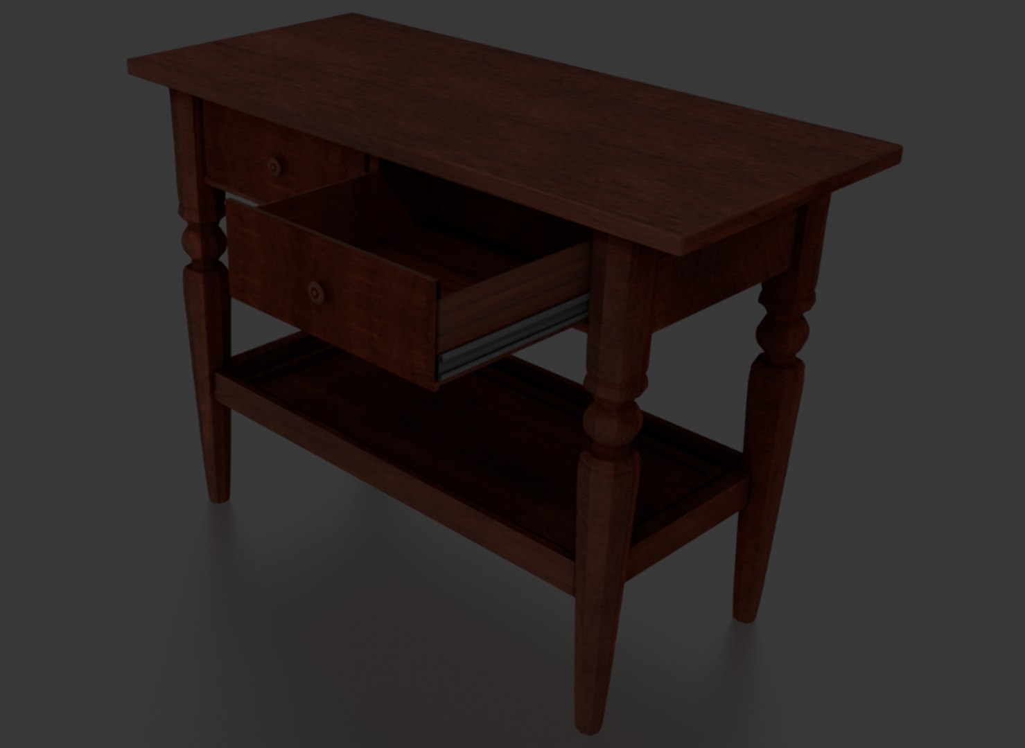 Wooden End Table Drawers 3D - TurboSquid 1213423