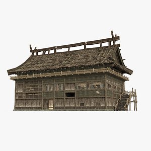 3D A large ancient house fortress in Asia