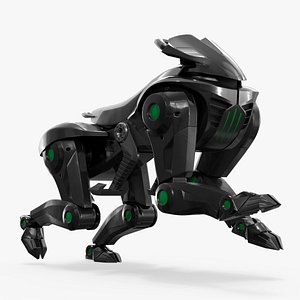 3D Sci-Fi Bio-Mechanical Transport Unit White Black Rigged for Maya