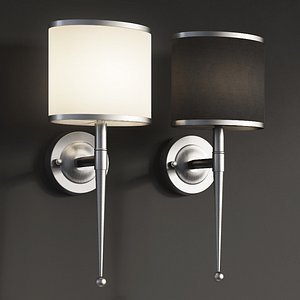 3D primo wall light polished chrome model
