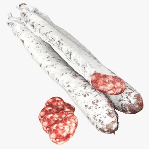 Dried sausage long whole and slices 01