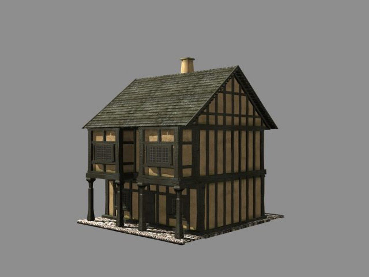 building medieval house 3d model