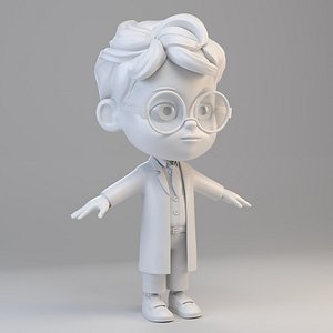 Cartoon Scientist Boy