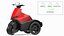 3D Electric Bike Red Rigged