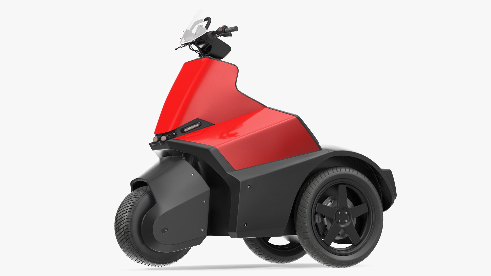 Electric Bike Red Rigged 3D model preview