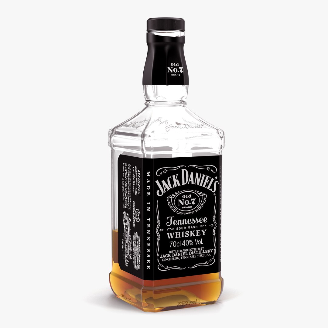 Jack Daniels Bottle Half Full 3D model preview