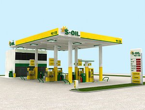 3D model korean gasoline station gas