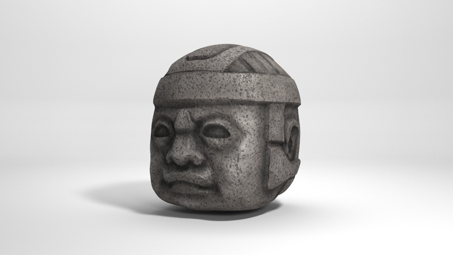 3D Olmec Stone Head Model TurboSquid 2191589