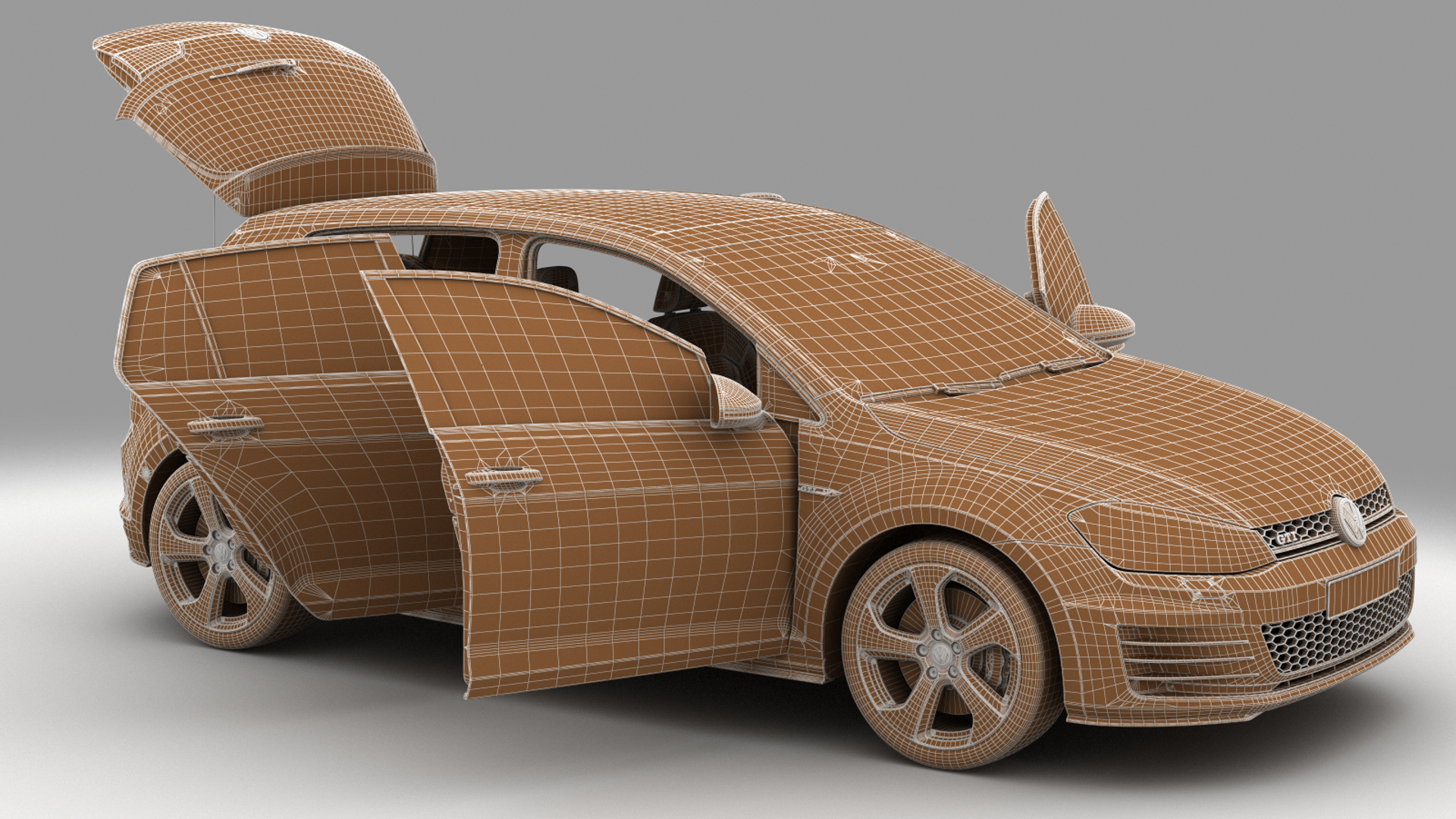 3d model car doors gti