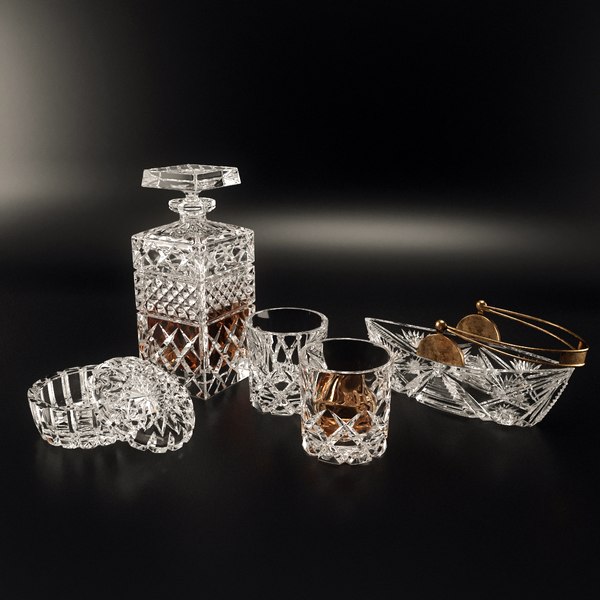 3d model set tableware bohemia