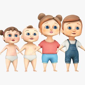 3D model Cartoon Kid and Baby Collection
