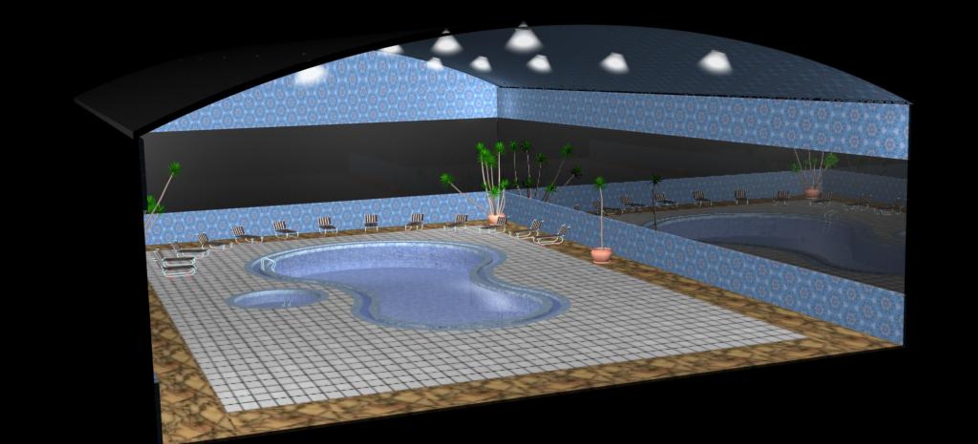 3dsmax Indoor Swimming Pool 1