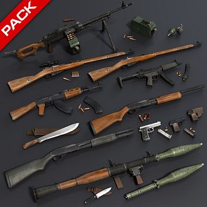 Low Poly Weapons Mega Pack