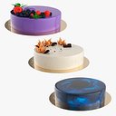 Kollektion glasierter runder Kuchen
