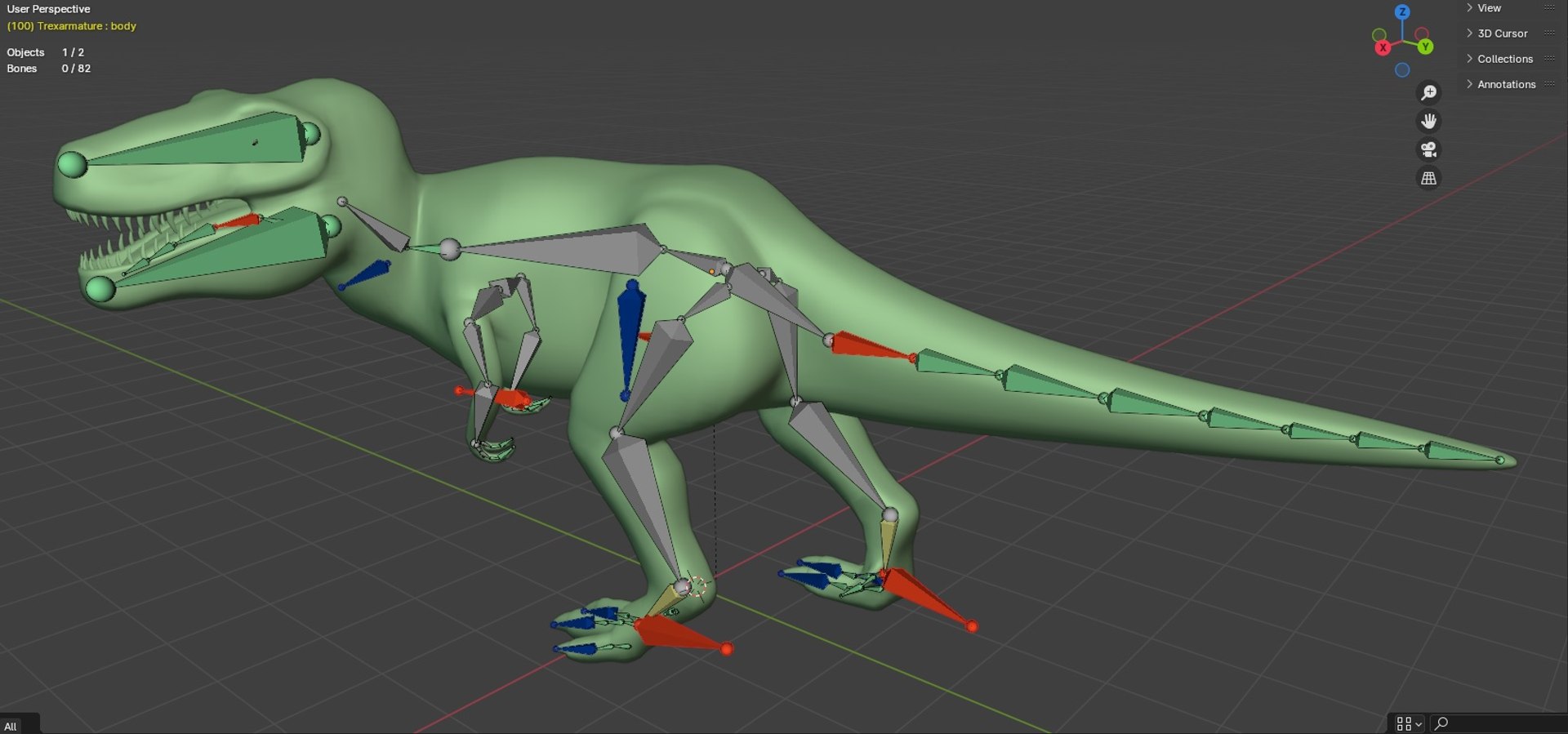3D Tyrannosaurus Rex Animated Rigged - TurboSquid 2174681