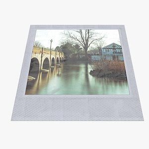 Instant Photo Frame with Old Town 3D