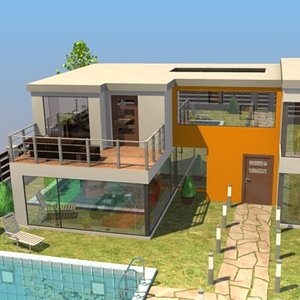 3ds max modern house details