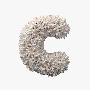 Glowing Fuzzy Letter C