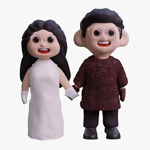 3D model Cute Couple Holding Hands