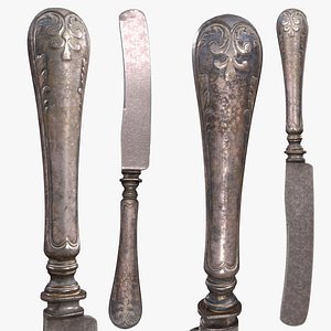 Old victorian table knife 3D model