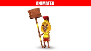 3D gladiator character animations model