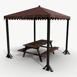Covered Picnic Area  Park Gazebo 3D
