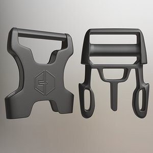 3D Tactical Style Bag Buckles Clips 3D model