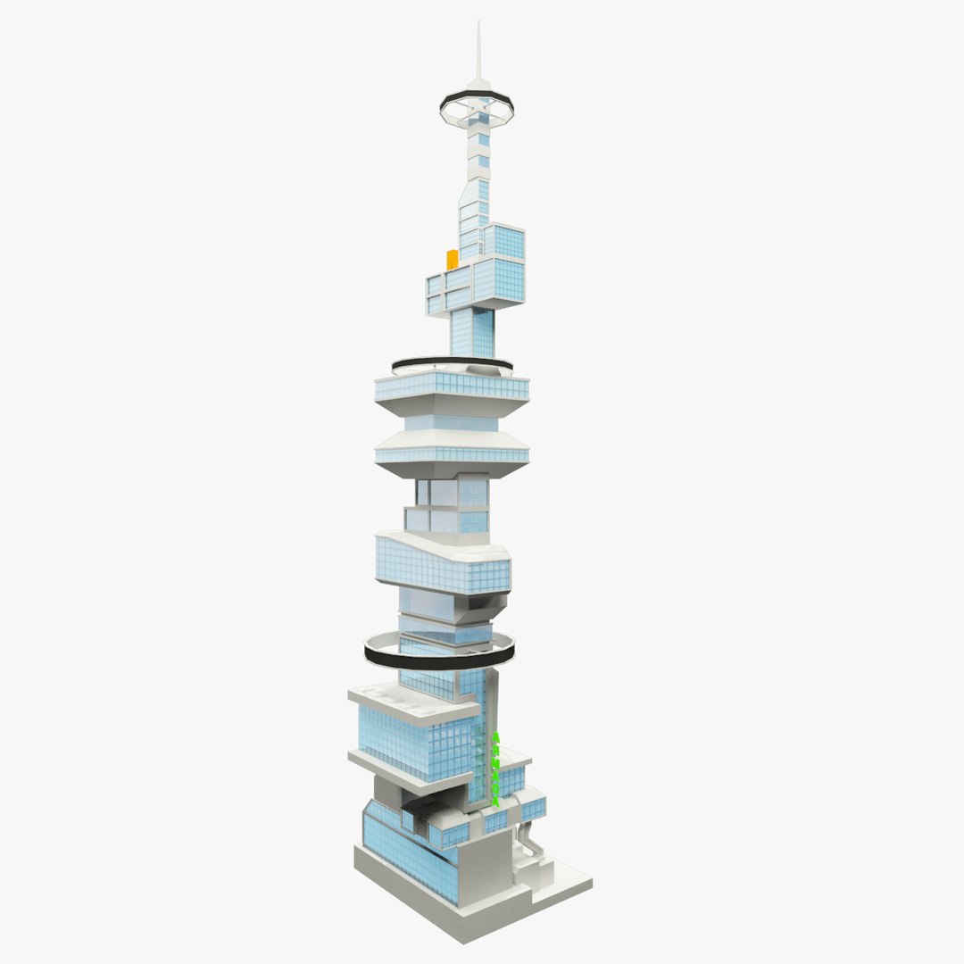 3d model set skyscraper science fiction