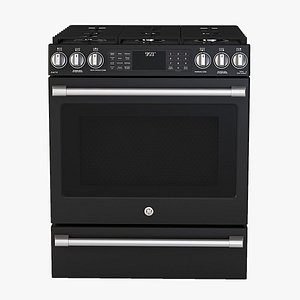 General Electric Cafe Series 30 Slide In Front Control Range With Warming Drawer CGS986SELSS
