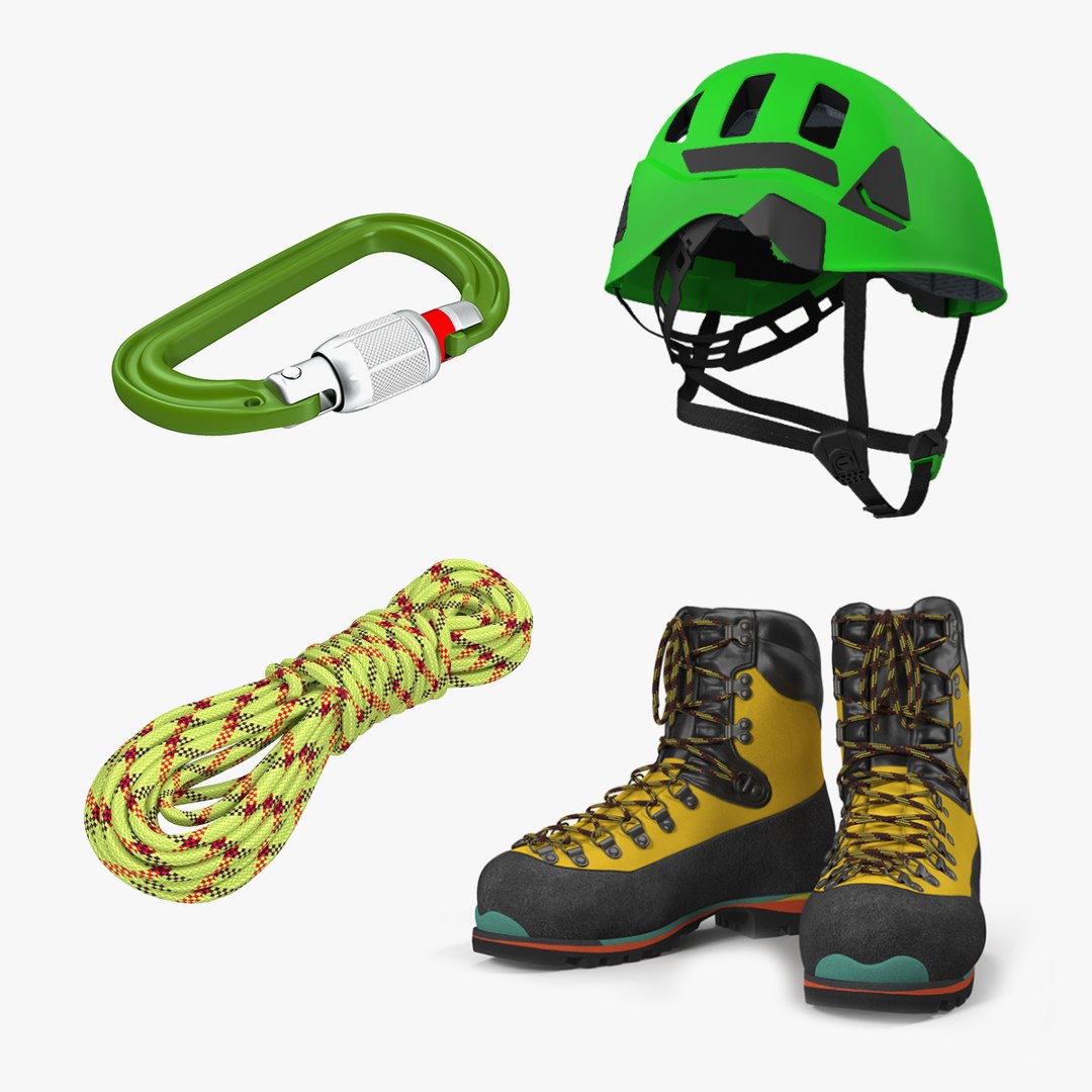 Climbing Equipment Collection 3D model preview