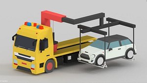 low poly Tow truck