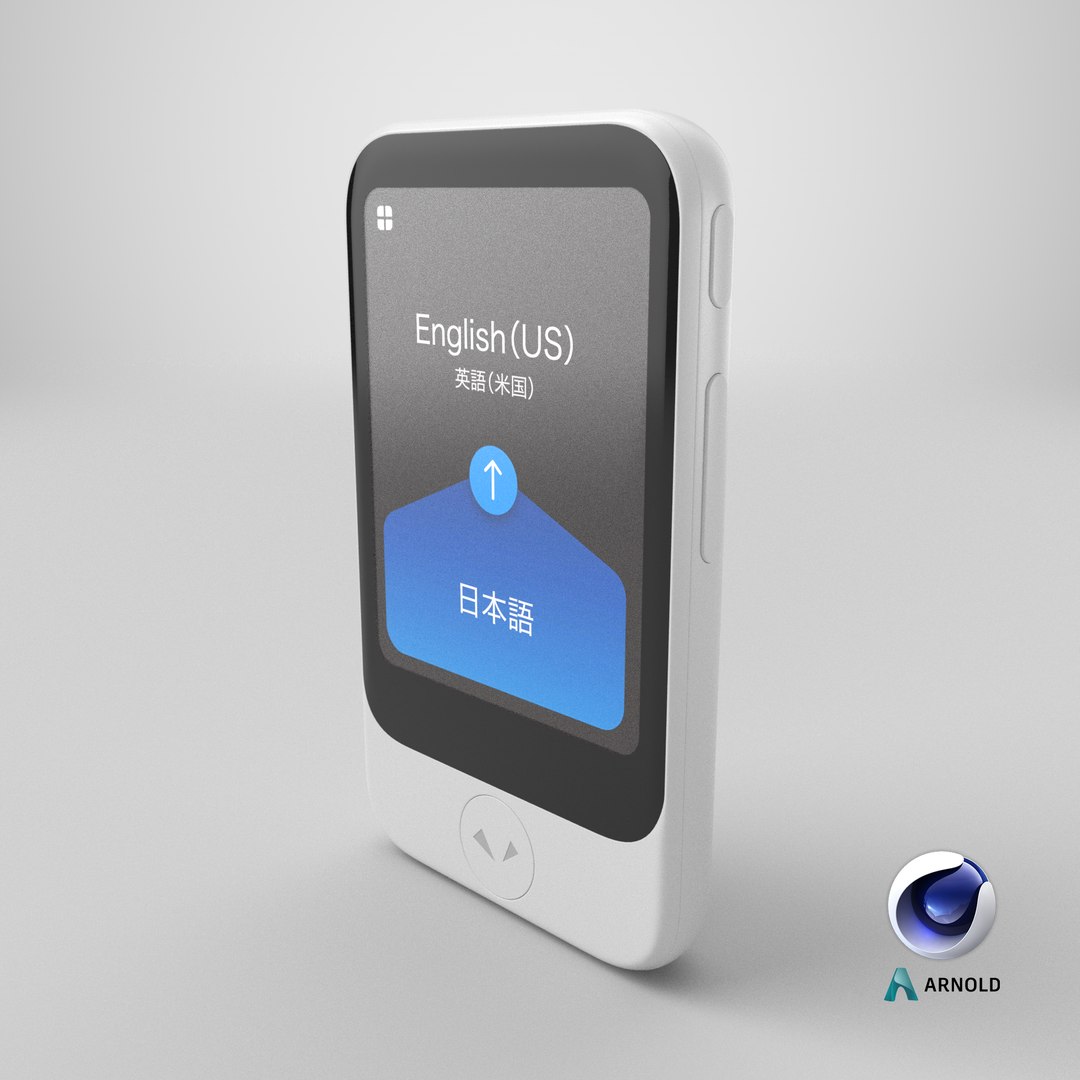 Pocketalk Model S Voice Translator Device White model https://p.turbosquid.com/ts-thumb/Uu/q07FwB/y4/stemcell_cinema_4d_arnold_render/png/1769200657/1920x1080/fit_q87/1c753a0c646cde24ad6dd5762d124e026fe5c65d/stemcell_cinema_4d_arnold_render.jpg