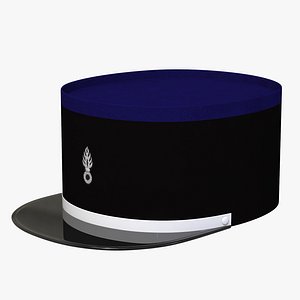 3D french officer cap model