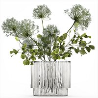 Flower Bouquet Of Green Branches And Hogweed 504