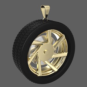 Simple Gold Wheel 3 Pendant