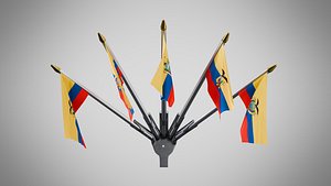 Wall Mount Flags 5 Of Ecuador 3D