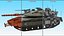 3D Dirty Israeli Tank Merkava 5 Olive