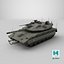 3D Dirty Israeli Tank Merkava 5 Olive