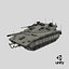 3D Dirty Israeli Tank Merkava 5 Olive