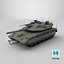 3D Dirty Israeli Tank Merkava 5 Olive
