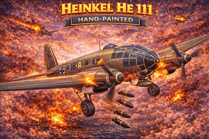 german bomber hand-painted 3D model