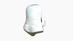 3D Jetpack J01 White Blue - SciFi Character Design