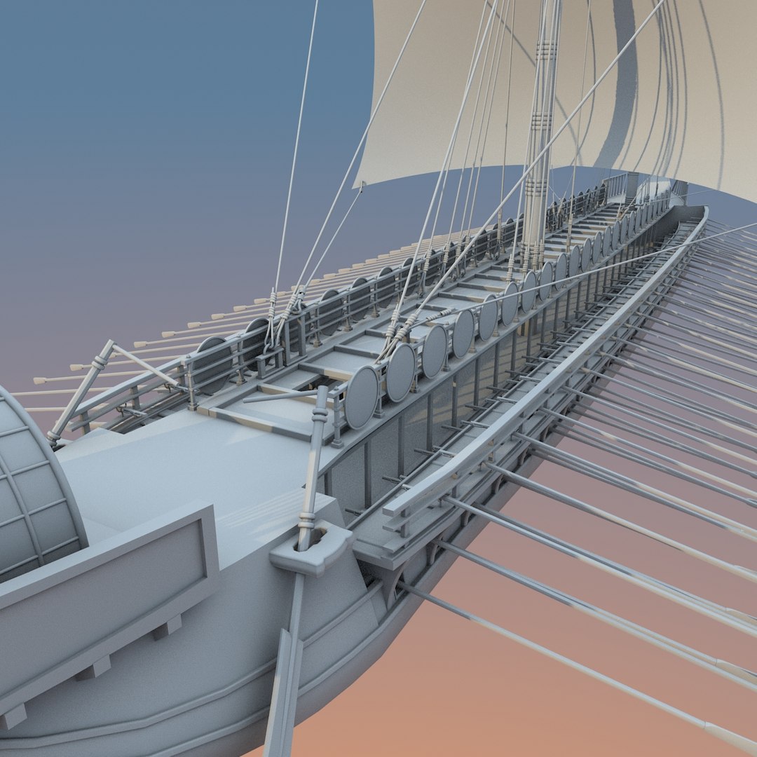 Greek Warship Trireme 3d Model