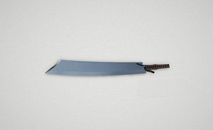 3D Game asset Unique Battle Blade with Leather Grip model