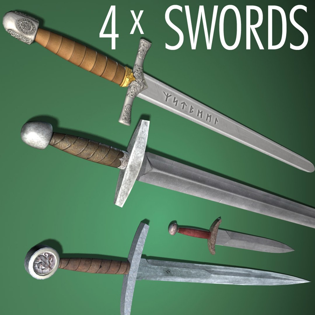 3d swords dagger weapons