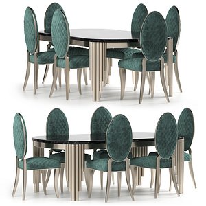 Cratos Dinning Table And Chairs By Zebrano Casa 3D model