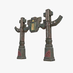 3D Ancient Mysterious Style Gate Totem