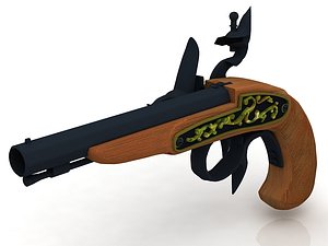 3D Buccan Flintlock Pistol model