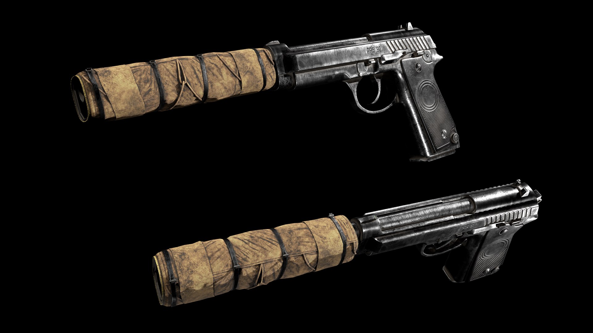 Pistol Suppressor Prb92 3D Model - TurboSquid 1678206